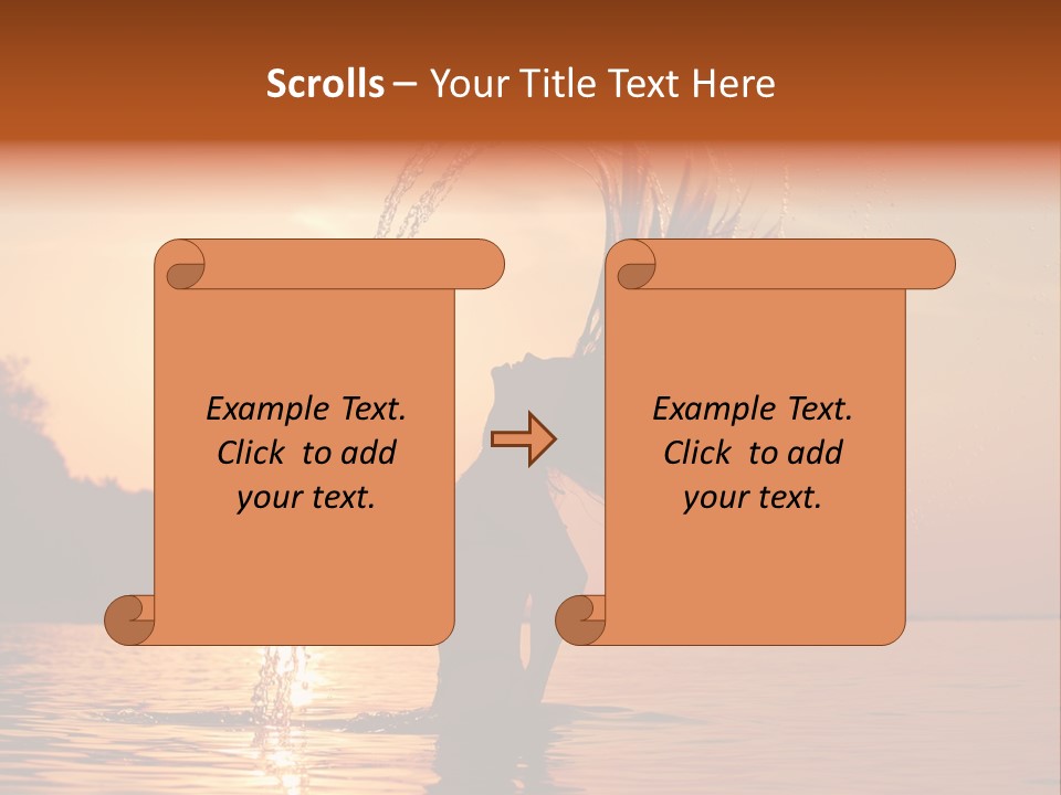 Silhouette Vacation Sun PowerPoint Template