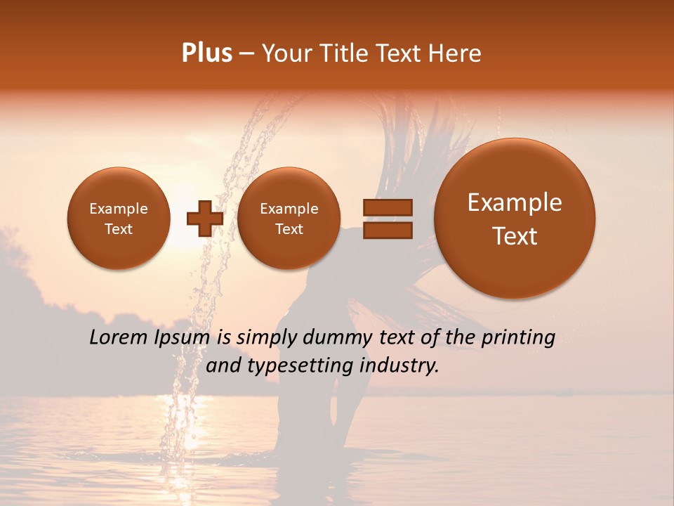 Silhouette Vacation Sun PowerPoint Template