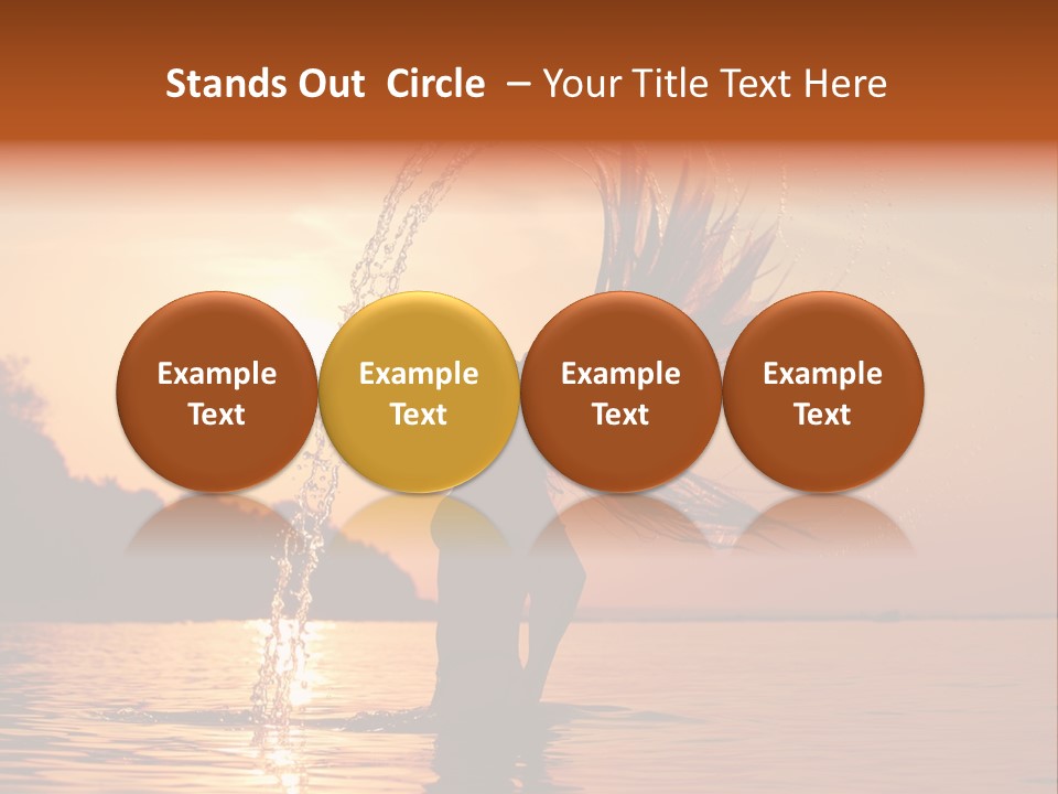 Silhouette Vacation Sun PowerPoint Template