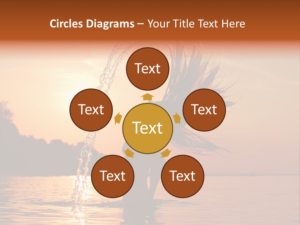 Silhouette Vacation Sun PowerPoint Template