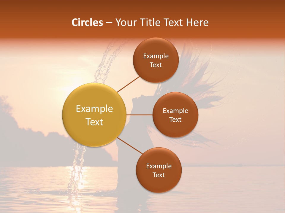 Silhouette Vacation Sun PowerPoint Template