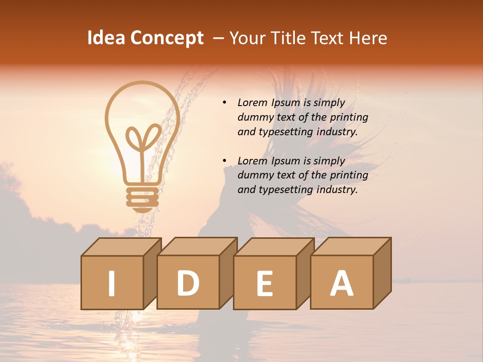 Silhouette Vacation Sun PowerPoint Template