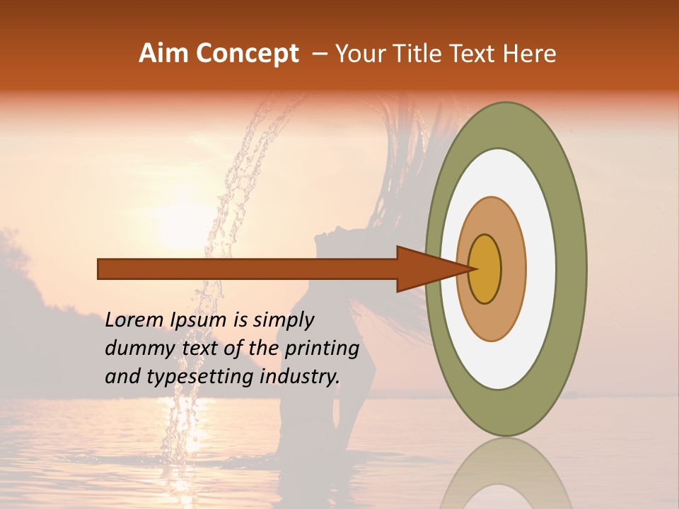 Silhouette Vacation Sun PowerPoint Template