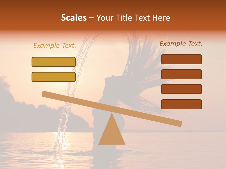 Silhouette Vacation Sun PowerPoint Template