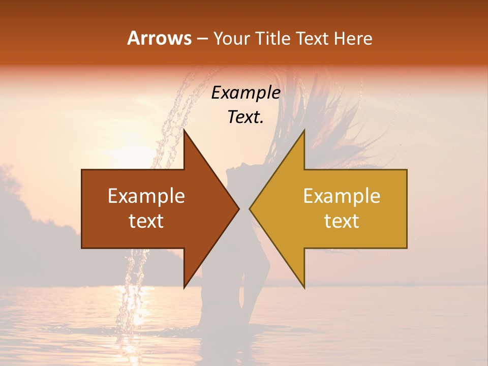 Silhouette Vacation Sun PowerPoint Template