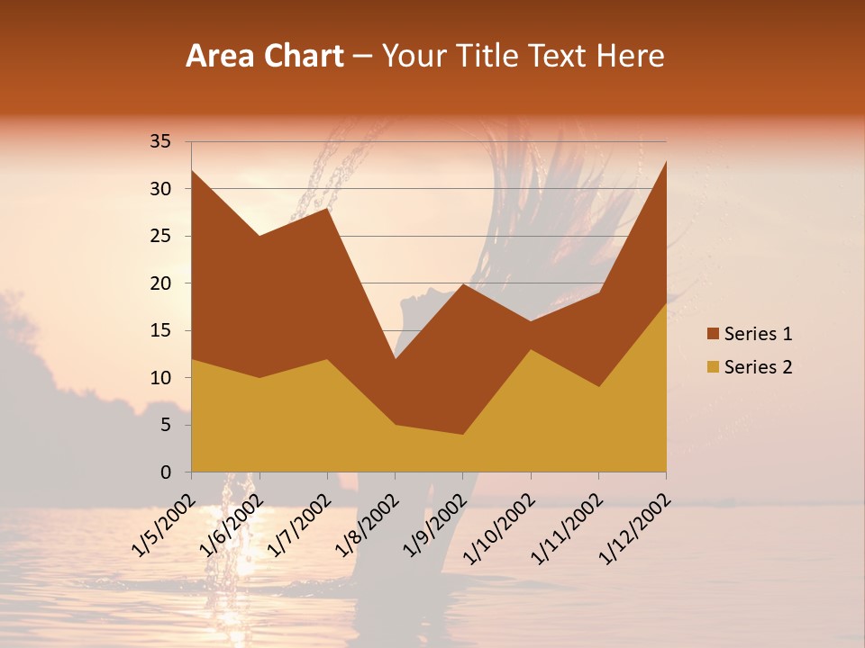 Silhouette Vacation Sun PowerPoint Template