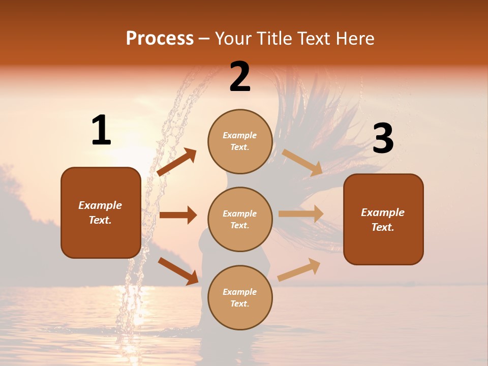 Silhouette Vacation Sun PowerPoint Template