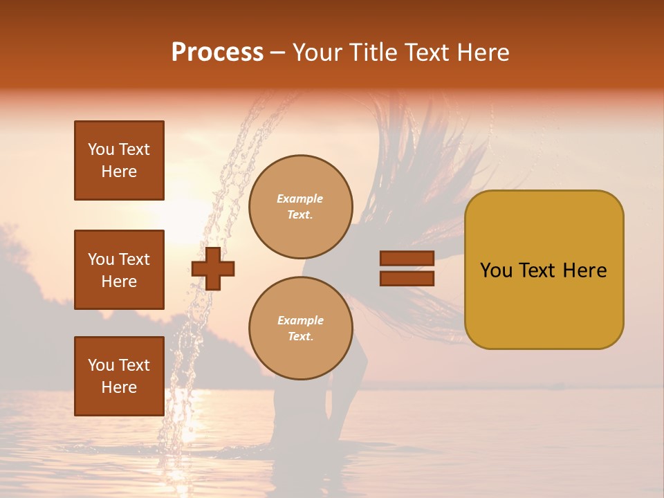 Silhouette Vacation Sun PowerPoint Template