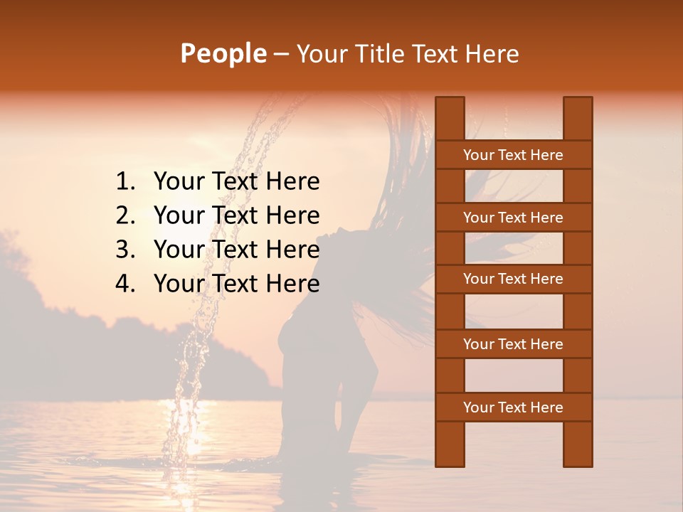 Silhouette Vacation Sun PowerPoint Template