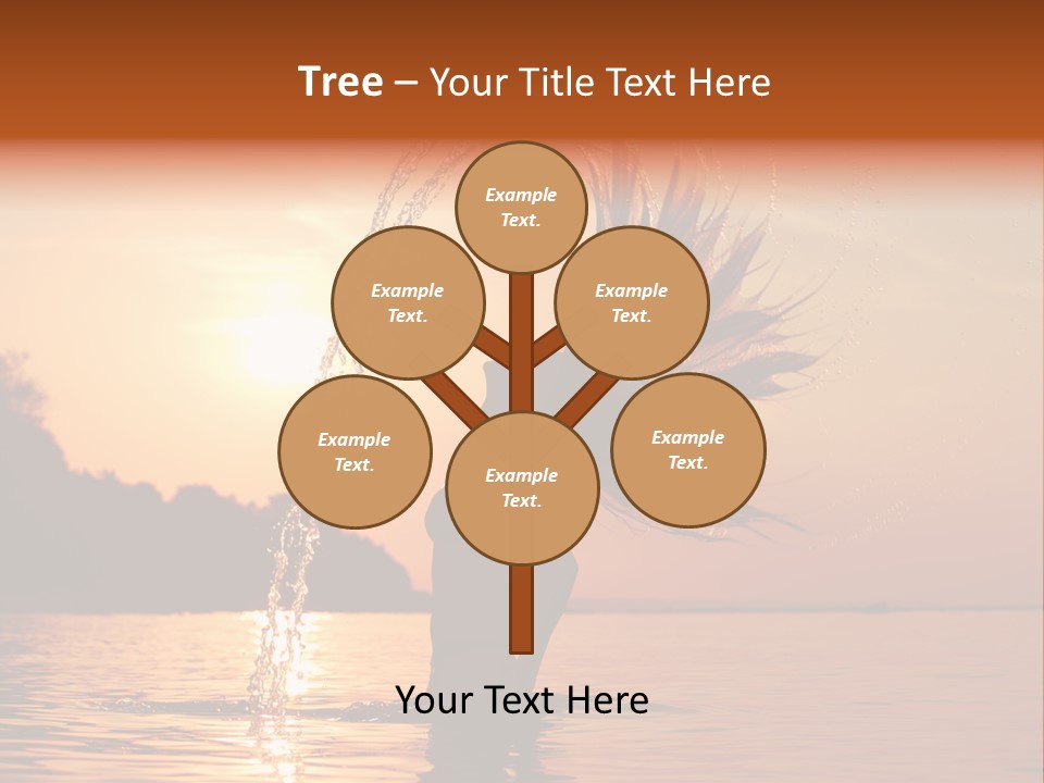 Silhouette Vacation Sun PowerPoint Template