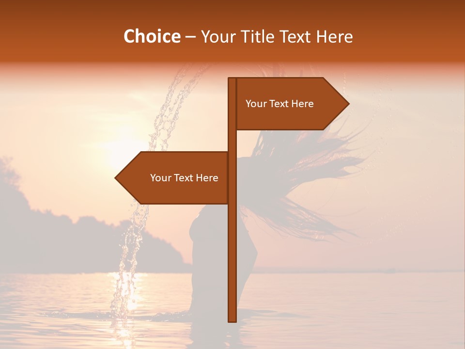 Silhouette Vacation Sun PowerPoint Template