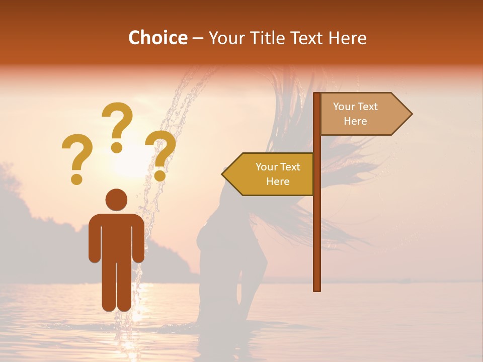 Silhouette Vacation Sun PowerPoint Template