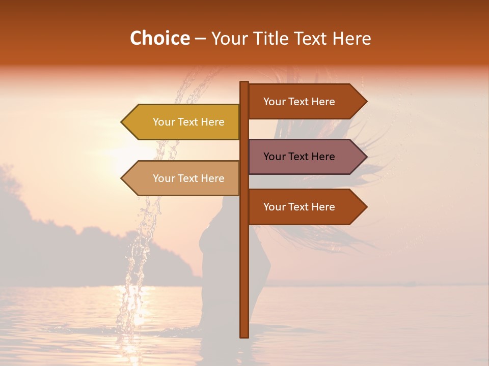 Silhouette Vacation Sun PowerPoint Template