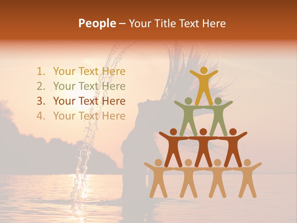 Silhouette Vacation Sun PowerPoint Template