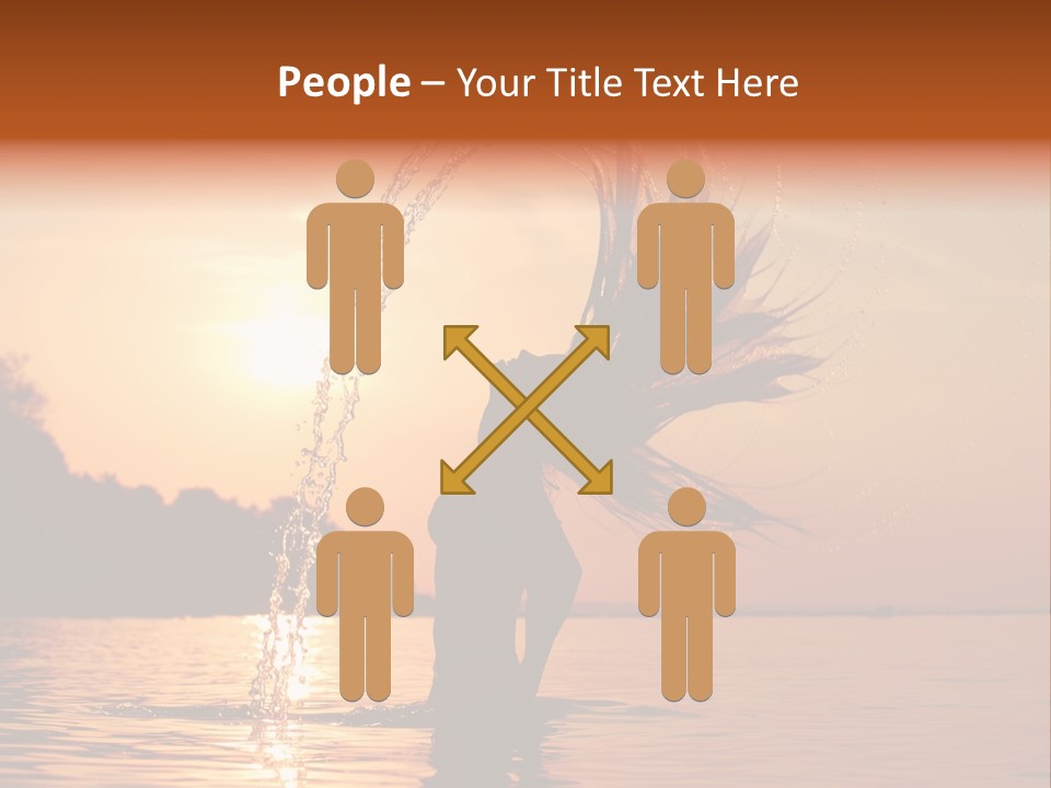 Silhouette Vacation Sun PowerPoint Template