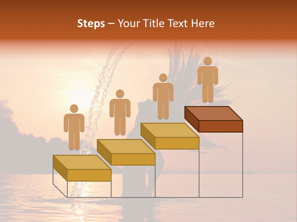 Silhouette Vacation Sun PowerPoint Template