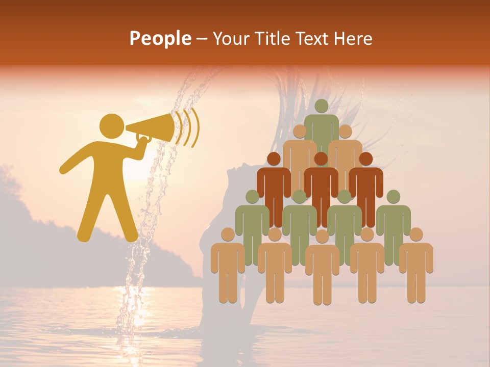 Silhouette Vacation Sun PowerPoint Template