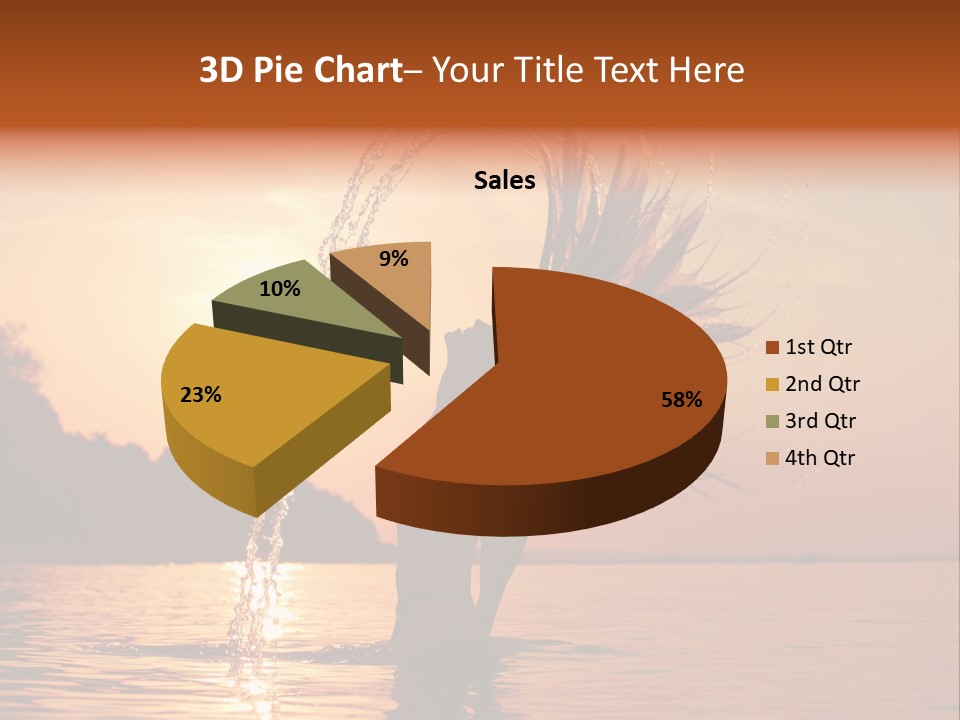 Silhouette Vacation Sun PowerPoint Template
