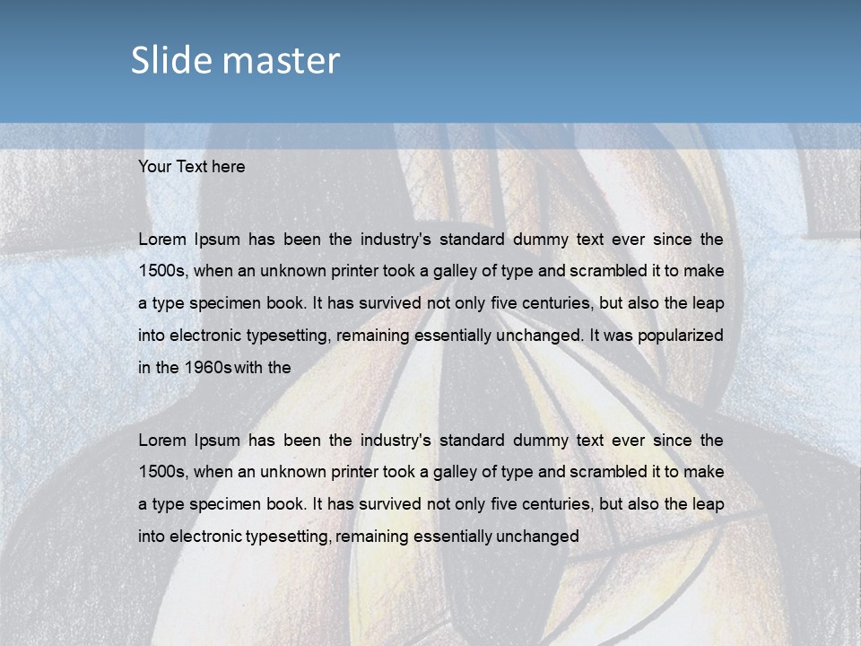 Strings Drawing Instrument PowerPoint Template