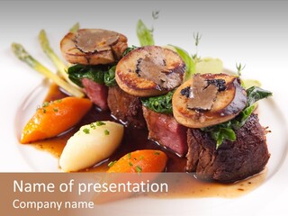 Plate Potato Asparagus PowerPoint Template