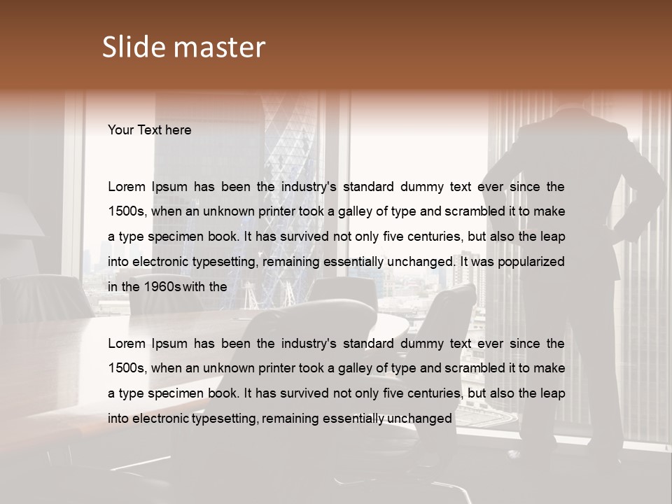 Cup Chairs Waiting PowerPoint Template