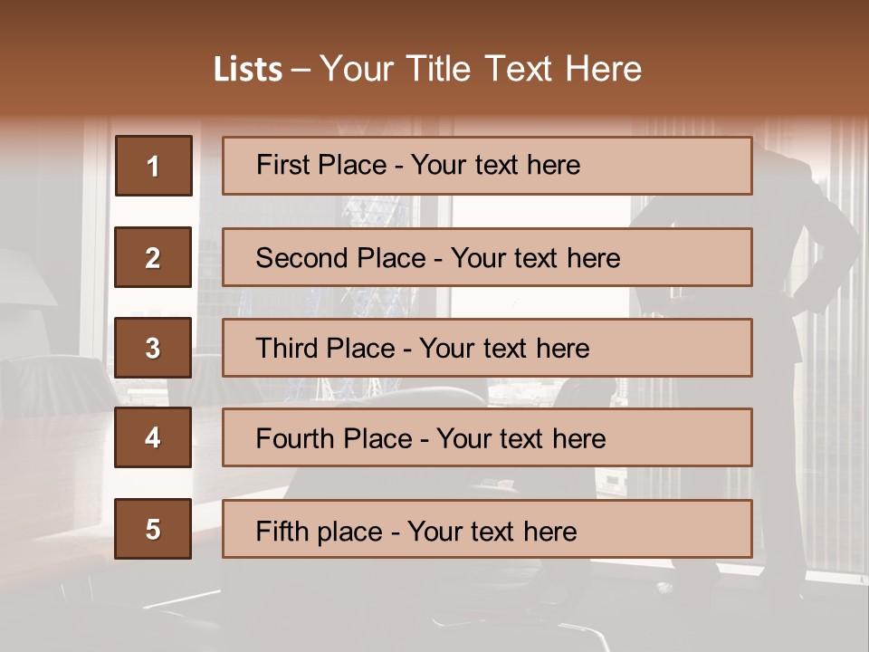 Cup Chairs Waiting PowerPoint Template