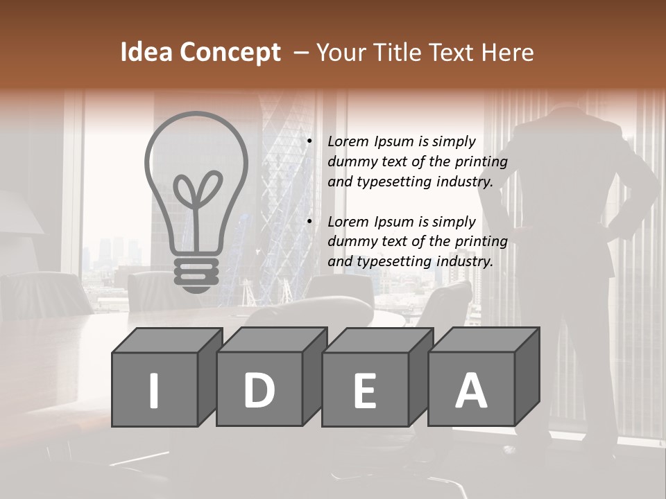 Cup Chairs Waiting PowerPoint Template