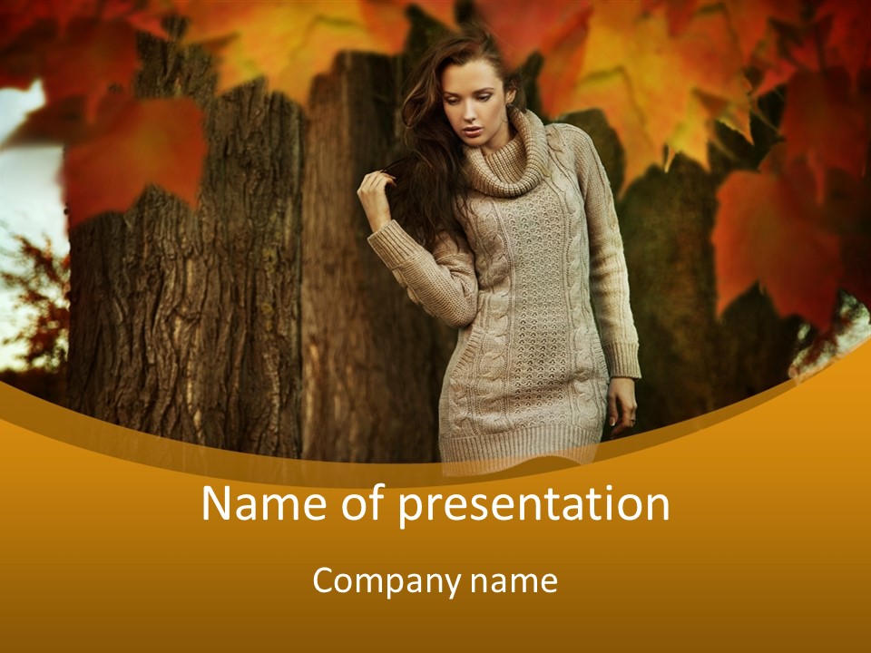 Lady Wood Cute PowerPoint Template