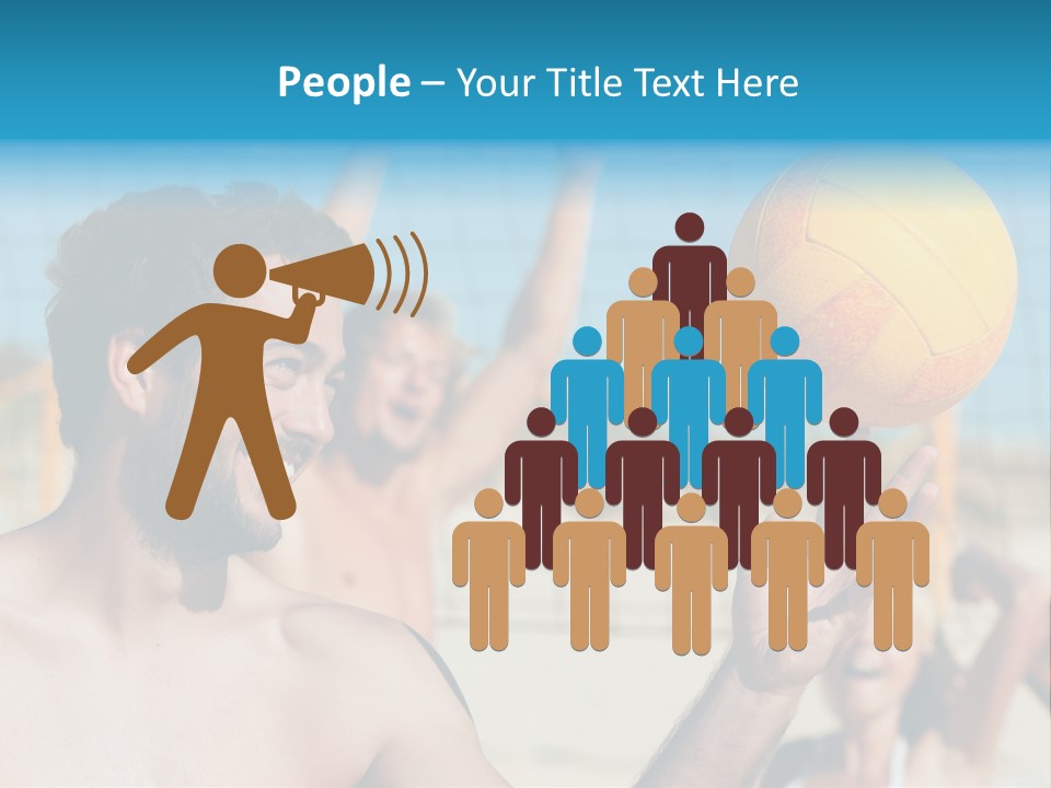 People Group Cheering PowerPoint Template
