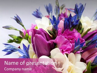 Floral Bridal Bouquet PowerPoint Template