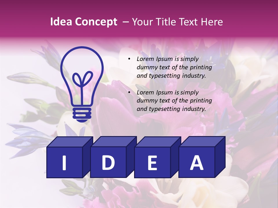 Floral Bridal Bouquet PowerPoint Template