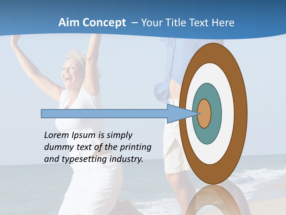 Woman Mid Air Senior PowerPoint Template