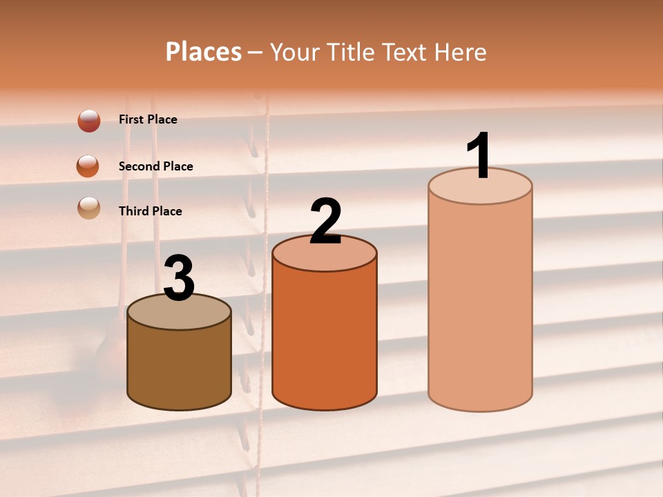 A Window With A Brown Blind And Two Brown Vases Hanging From It PowerPoint Template