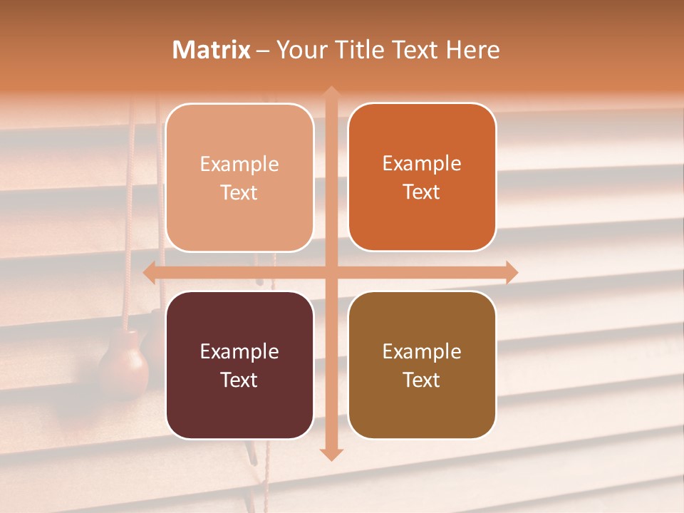 A Window With A Brown Blind And Two Brown Vases Hanging From It PowerPoint Template