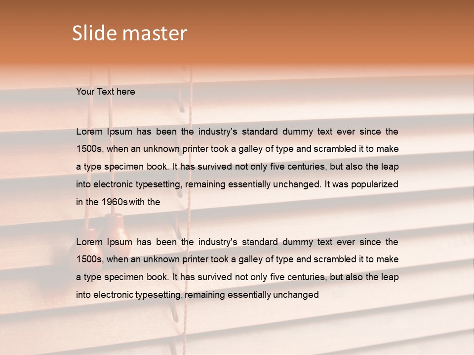 A Window With A Brown Blind And Two Brown Vases Hanging From It PowerPoint Template