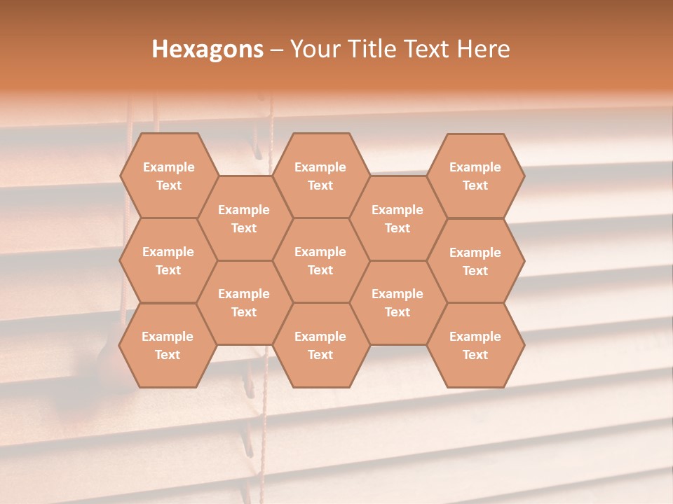 A Window With A Brown Blind And Two Brown Vases Hanging From It PowerPoint Template