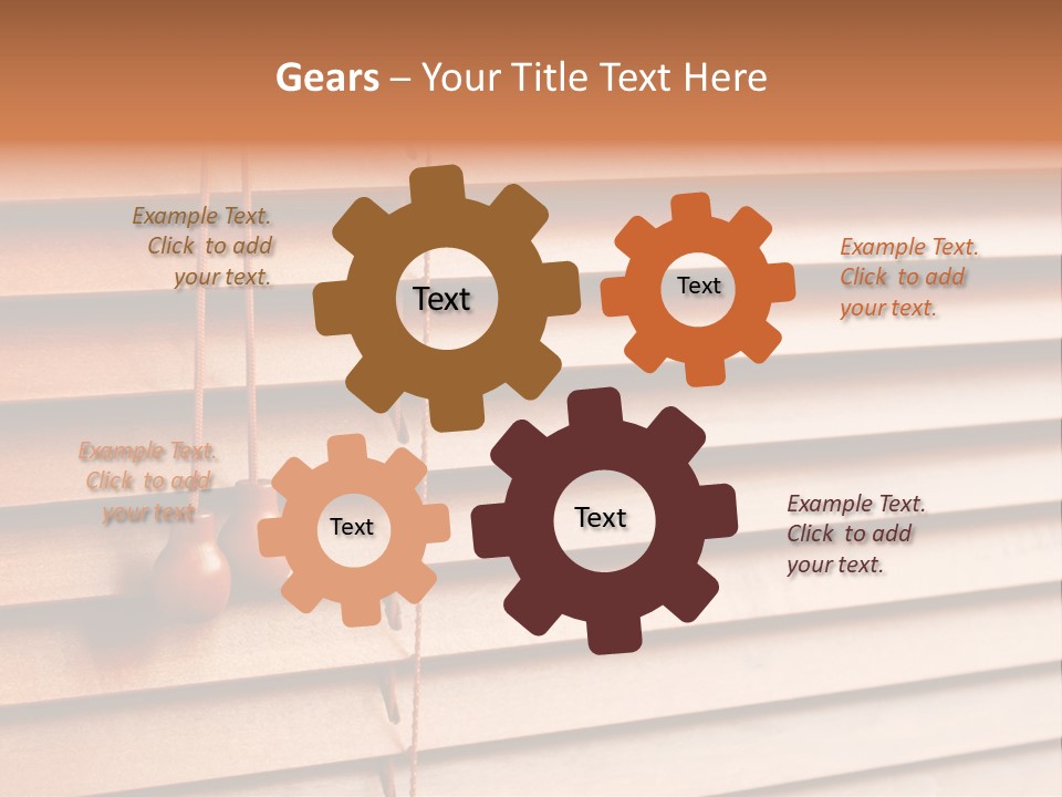 A Window With A Brown Blind And Two Brown Vases Hanging From It PowerPoint Template