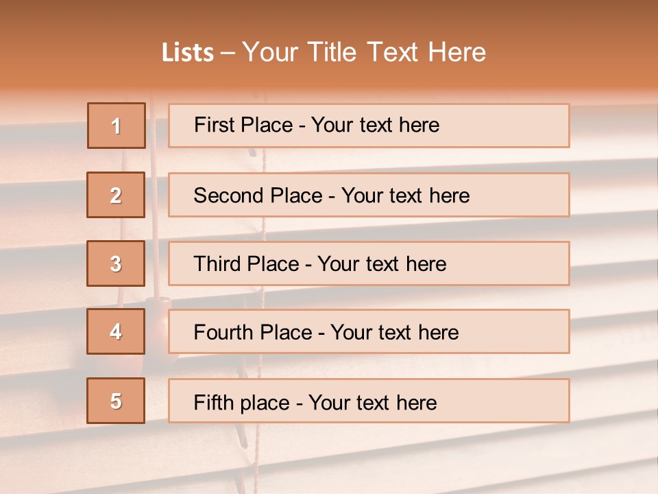 A Window With A Brown Blind And Two Brown Vases Hanging From It PowerPoint Template