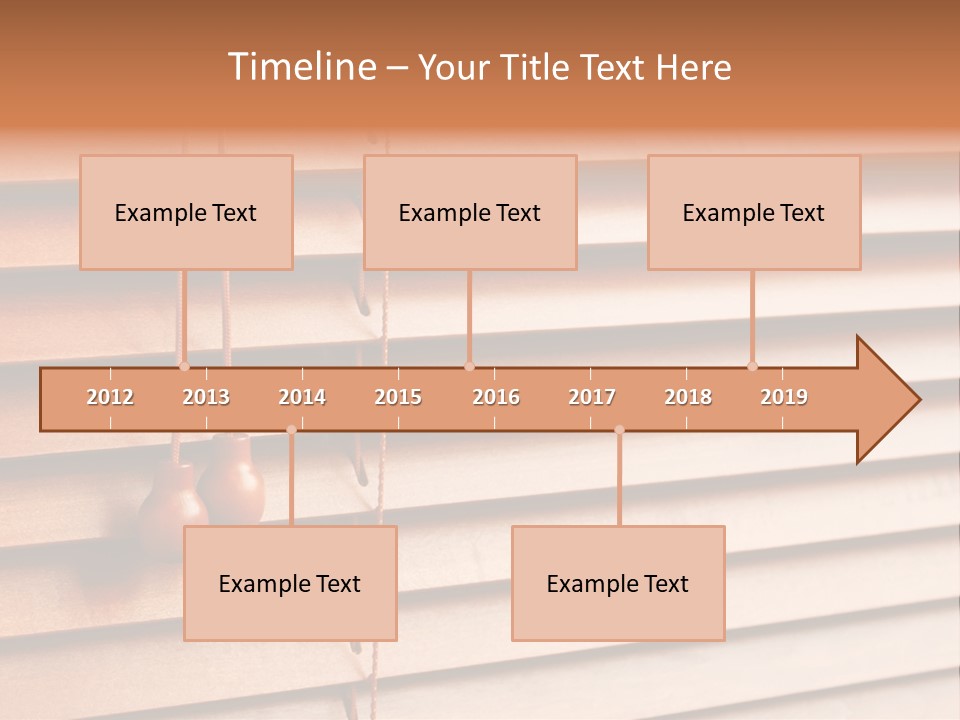 A Window With A Brown Blind And Two Brown Vases Hanging From It PowerPoint Template