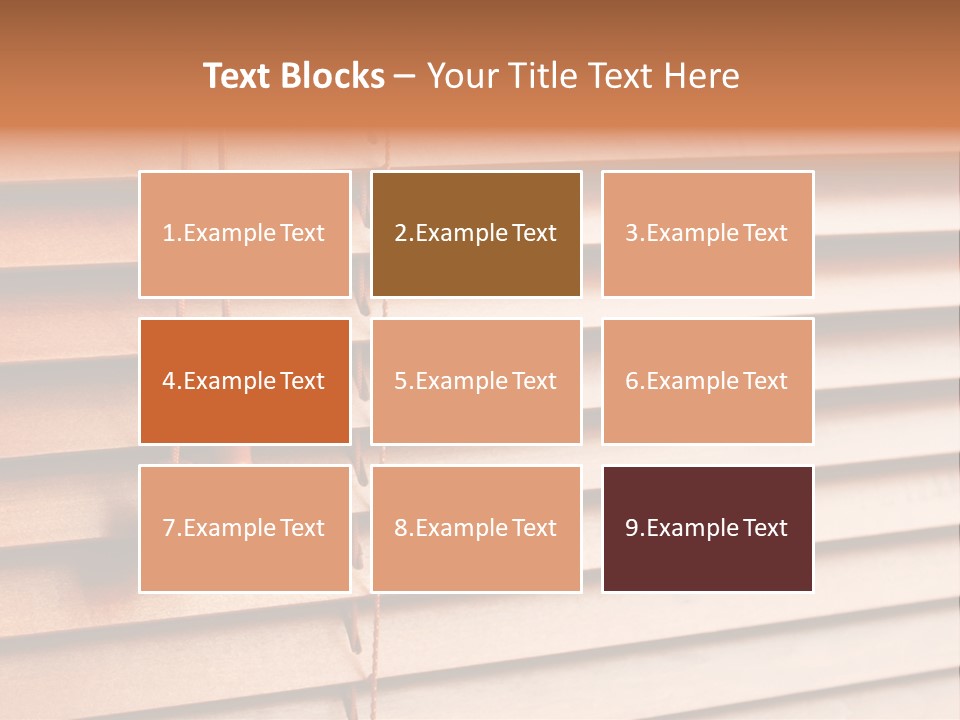 A Window With A Brown Blind And Two Brown Vases Hanging From It PowerPoint Template