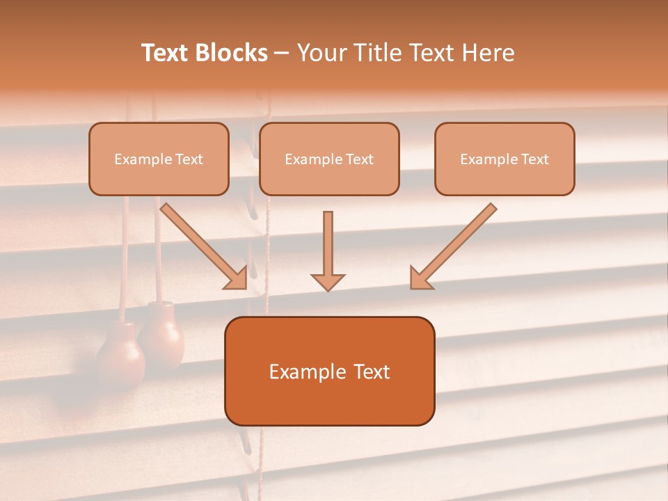 A Window With A Brown Blind And Two Brown Vases Hanging From It PowerPoint Template