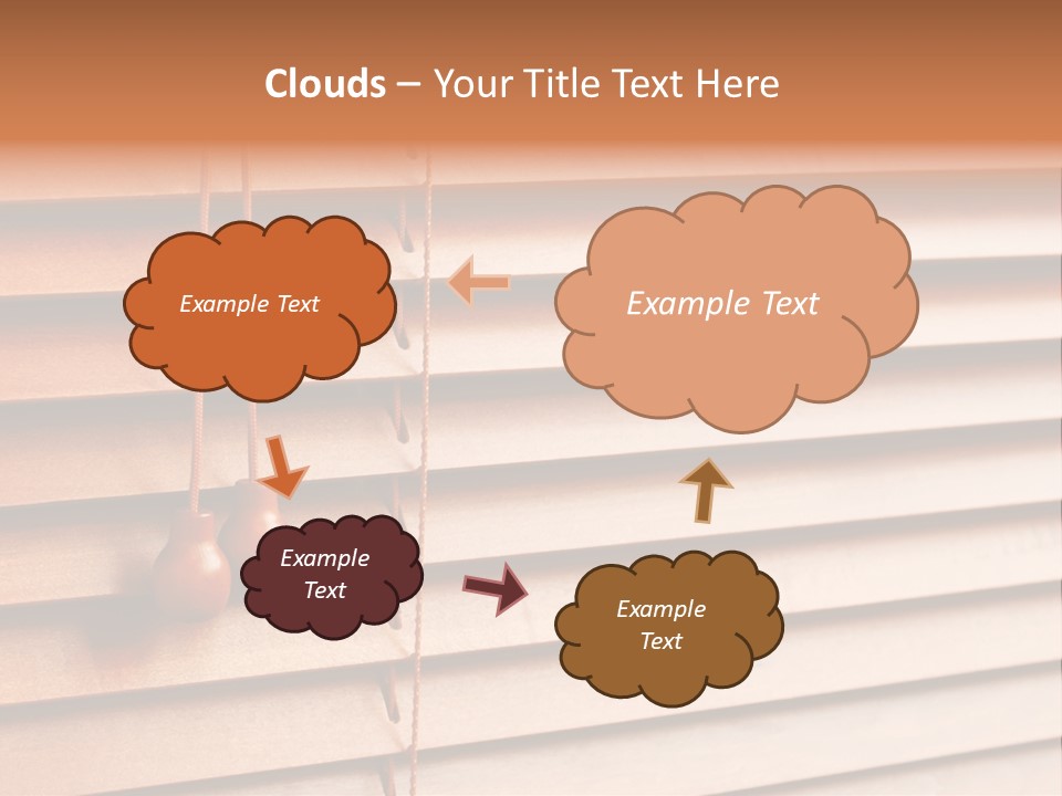 A Window With A Brown Blind And Two Brown Vases Hanging From It PowerPoint Template
