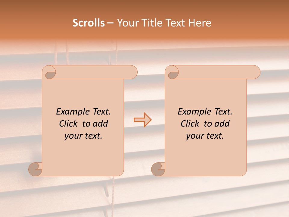 A Window With A Brown Blind And Two Brown Vases Hanging From It PowerPoint Template
