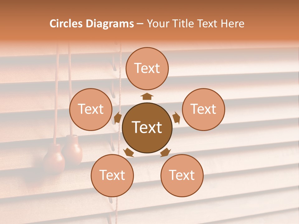 A Window With A Brown Blind And Two Brown Vases Hanging From It PowerPoint Template