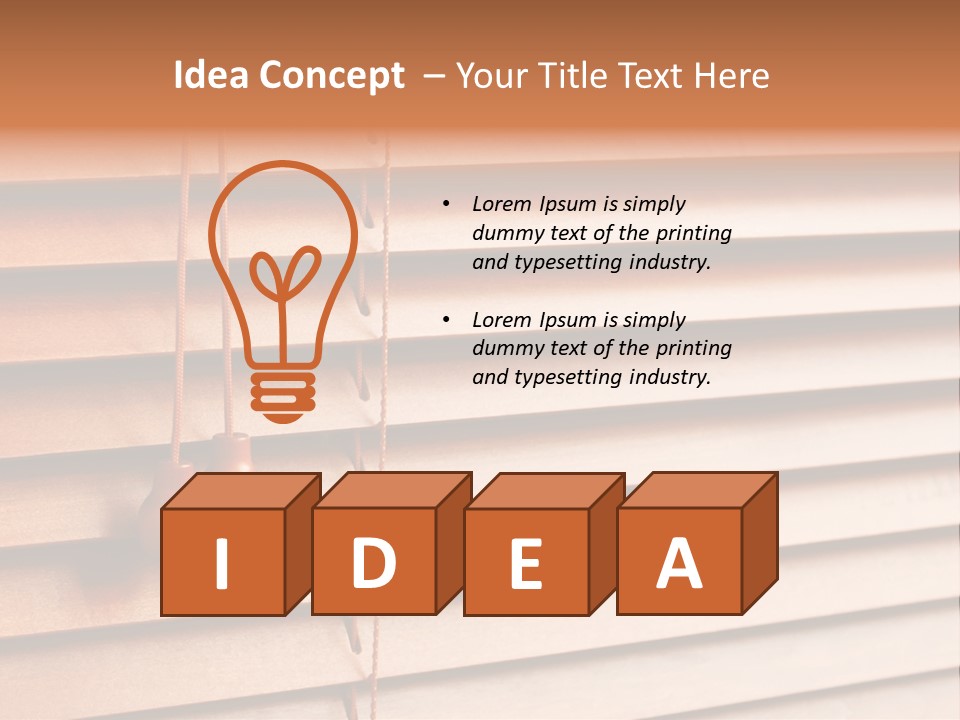 A Window With A Brown Blind And Two Brown Vases Hanging From It PowerPoint Template