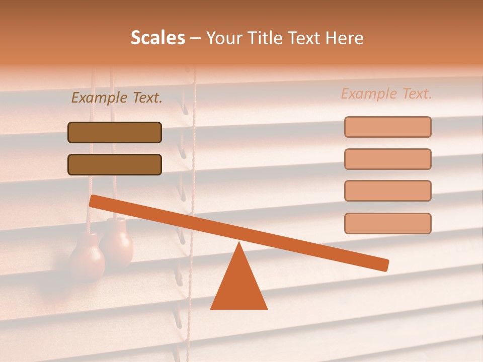 A Window With A Brown Blind And Two Brown Vases Hanging From It PowerPoint Template