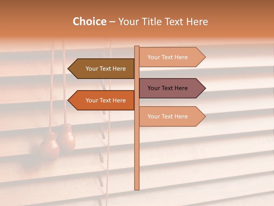 A Window With A Brown Blind And Two Brown Vases Hanging From It PowerPoint Template