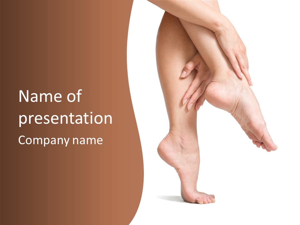 Cellulite Stripped Toe PowerPoint Template