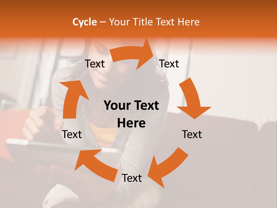 Window Woman Holding PowerPoint Template