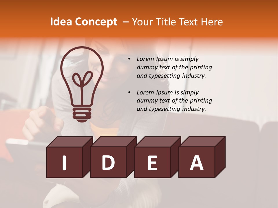 Window Woman Holding PowerPoint Template